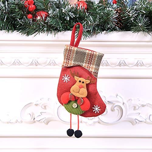 Círculo de metal e decoração de parede de barbante Xmas pendurados Candy Presente Santa Tree Mini Saco de Natal
