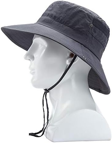 Chapéu largo de sol da aba larga para homens/mulheres, UPF 50+ Chapéu de balde à prova d'água Proteção UV BOONIE CHAPA PARA PESCA DE PESCA