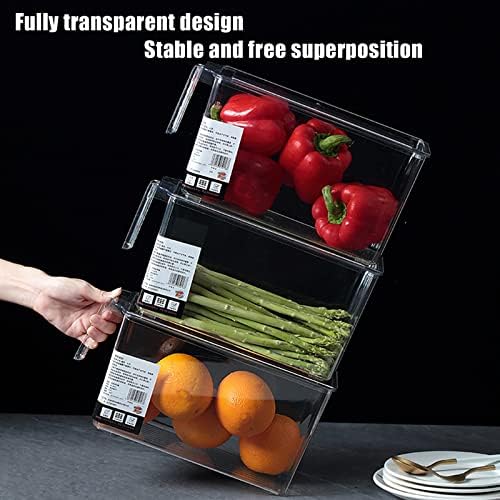 Caixa de armazenamento de caixa de frutas Organizador de caixa de geladeira transparente 5000ml caixa