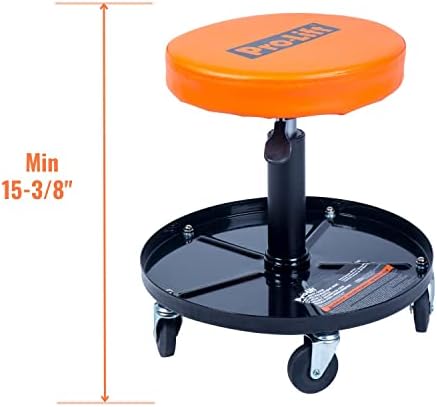 Cadeira pneumática PL9300 PL9300 com capacidade de 300 libras-preto/laranja