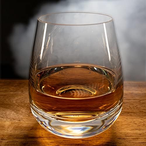 Copo de uísque de cristal antiquado e vidro de cristal - copos de bourbon vidro escocês copos de rocha pesada