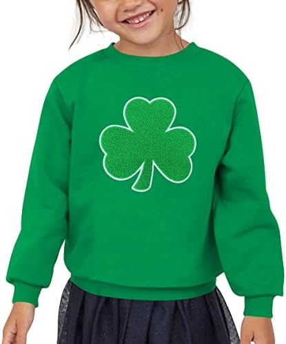 Besserbay Unisisex Kids São Patrício Camisa Irlandesa Clover Sweatshirt 4-12 anos