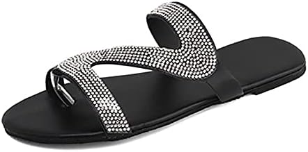 Salpistas de strass femininos Sandálias Roman Sandals Fashion Casual Sandália São de verão Flip Flip para mulheres