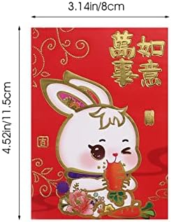 Aboofan 60pcs 2023 envelopes vermelhos Ano novo chinês do coelho Hongbao Zodiac Ano de coelho Red Pocket Lucky