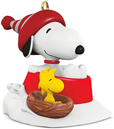 Hallmark 795qxm8632 Diversão de inverno em miniatura com Snoopy e Woodstock #20 Os enfeites de Natal de lembrança