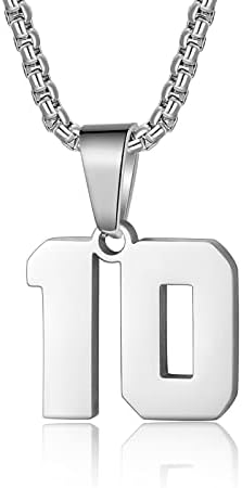 Colares de números colares personalizados 18K Gold Bathed número inicial pendente de aço inoxidável colares esportivos para homens para homens mulheres