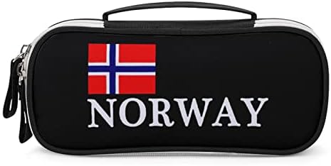 Noruega National Pride High Capacity Pen Case portátil Transporte Bolsa de armazenamento de caneta com