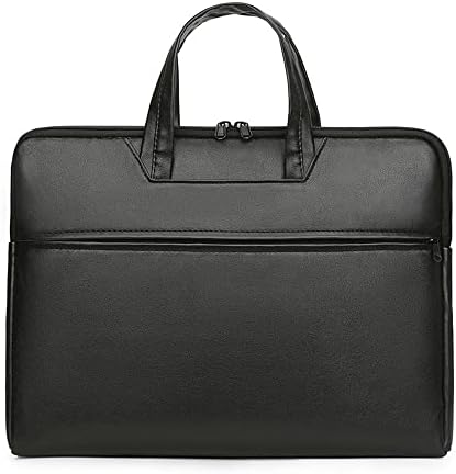 Dingzz Brethercase Leather Men Handbag Laptop Bag de documentos pretos portfólio Bag Designer