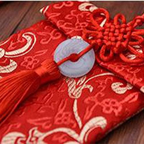 NUOBESTY RED GORES 4pcs chineses envelopes vermelhos chineses hongbao seda ano novo chinês bolsões de dinheiro