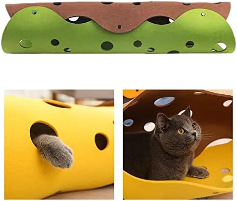 Ｋｌｋｃｍｓ Dobring Cat Tunnel Bed Interactive Hamsters de brinquedo de gatinho, Green Khaki
