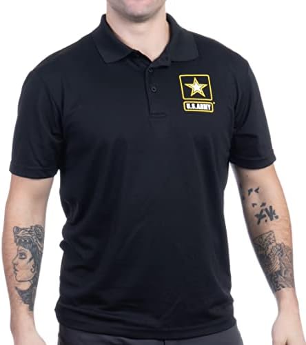 Polo de colar do exército dos EUA | Camisa licenciada de armadura de infantaria militar dos EUA com colarinho para homens mulheres