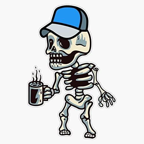 Adesivo de esqueleto de café Decalque de vinil 5