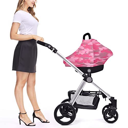 Capas de assento de carro para bebês camuflagem rosa cobertura de enfermagem em aquarela capa de