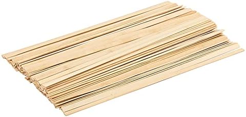 Jeuihau 400 PCs de 15,5 polegadas de bambu natural, bastões de madeira de 3/8 polegadas de largura de madeira fortes