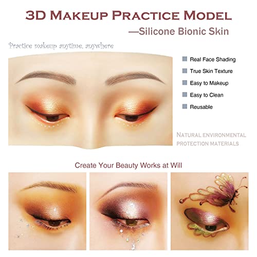 Prática de maquiagem Face, BueUo 2 PCs Maquiagem Maquiagem Maquiagem Makeup Manequin Face 3D Realistic Pad para maquiagem maquiagem para iniciantes autodidata ou entusiastas profissionais