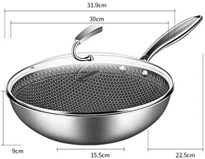Shypt stoxless steel wok ， clássico aço inoxidável Everyday Chef's Stir Fry Pan