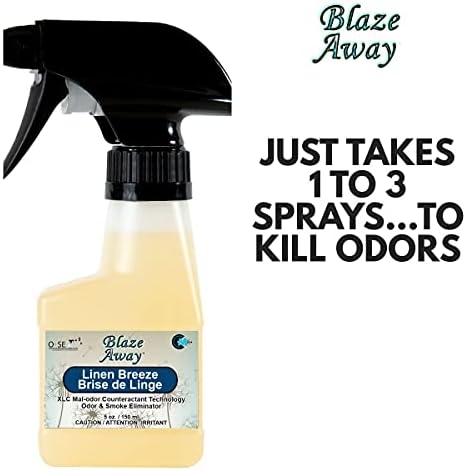 Blaze para fora Spray de reflexão/odor de reaguração/odor comercial e spray neutralizador de fumaça - Remoção profissional de odor - Limpa odores fortes em nível molecular - perfume de brisa de linho duradouro - pulverizador de 16 onças
