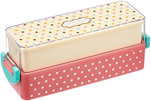 Nakano Lanchto Box, rosa, aprox. Altura 7,5 x largura 2,4 x altura 3,0 polegadas, doces misto, lancheira quadrada