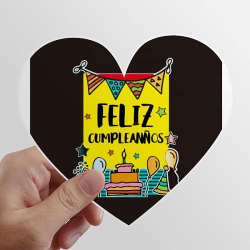 Comida de comida espanhola Língua Word Heart Vinyl Sticker Bicycle Bottle Decal