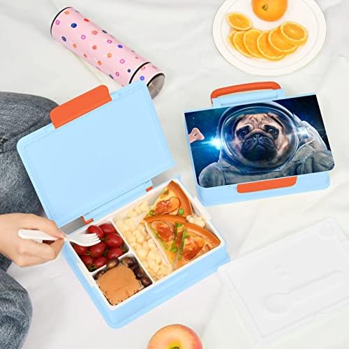 Alaza Space Dog in Space Funny Bento Lanch Box sem vazamentos de BPA, recipientes de almoço à prova de vazamento com garfo e colher, 1 peça
