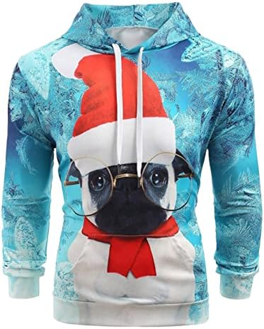 Hoodies para homens e mulheres Sweater Feio de Natal Xmas 3D Funny impresso de manga comprida Hoodies Blusa Pullover Tops
