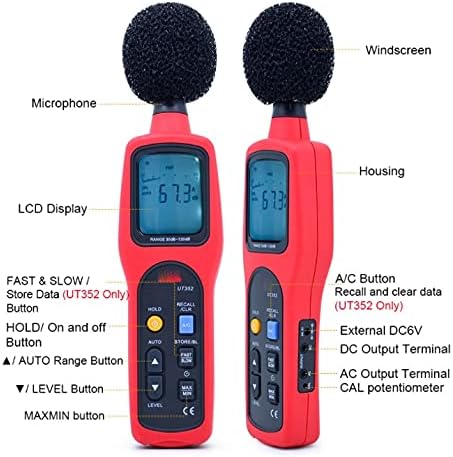 UoeidoSb Som nível de som Medidor de ruído digital Testador de ruído 30-130dB Decibel MONITORIAÇÃO FREQUÊNCIA