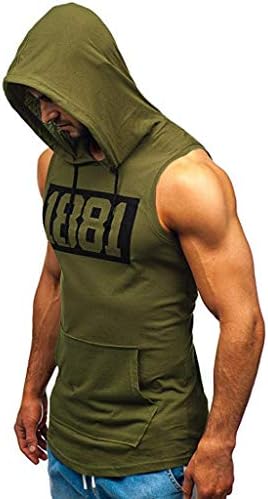 Treino masculino tanques com capuz Tops de ginástica treinamento muscular muscular cortado com camisa com moleto