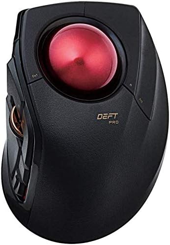 Elecom Deft Pro Trackball Mouse, Wired, Wireless, Bluetooth, Controle de dedos, design ergonômico, função