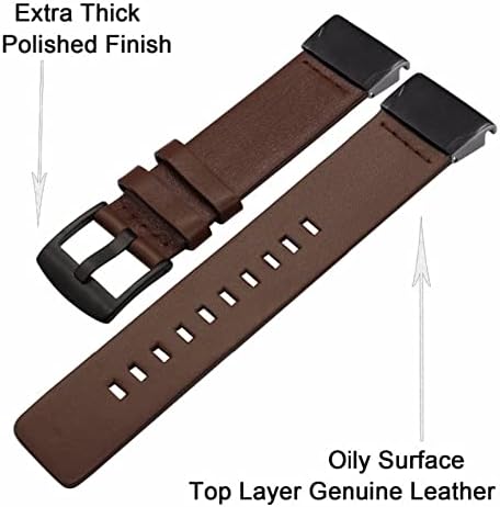Kavju 26 22 22 mm Sport Sport Leather Band Strap Bracelet Rapleling para Garmin Fenix ​​6x 6 6s Pro 5x
