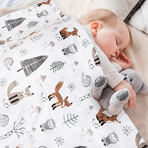 Cobertor de bebê Homritar Fox para meninos e meninas cobertor de criança com animais da floresta impresso 30