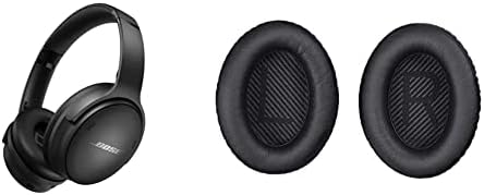 Bose QuietComfort 45 Bluetooth Wireless Ruído Cancelando fones de ouvido - Triple Black & SalmComfort 35 Kit de almofada de ouvido com fones de ouvido, Black White