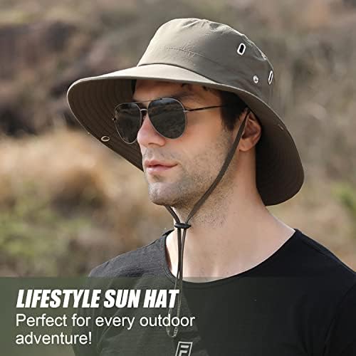 Chapéu de pesca de aba larga para homens upf 50+ safari caminhando chapéu de sol