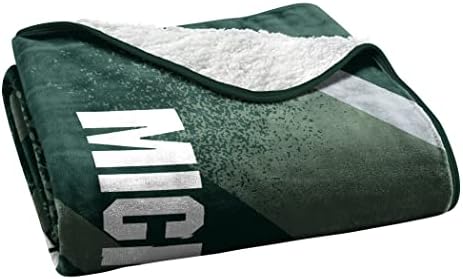 Northwest NCAA Silk Touch Sherpa Throw Blanket 60x80, Michigan State Spartans