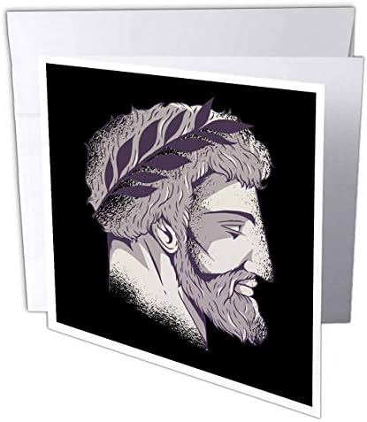 3drose Retrato Chefe da Grécia Zeus Mitologia - Cartão de Saúde, 6 por 6 polegadas