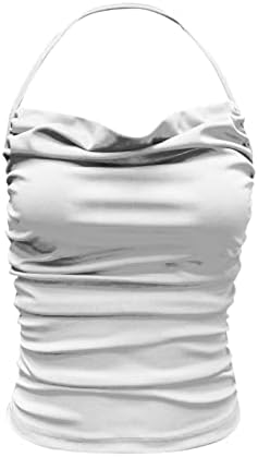 Halter Sexy Cami Camisole Tank Blusa Camisole colete Tee meninas adolescentes deslizam camisa de brunch