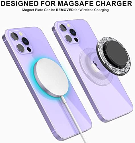 Base magnética Glitter Glitter compatível com o iPhone 14/13/12 MagSafe Caso, base de soquete pop removível