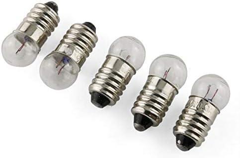 E-Outstanding de 10pcs E10 Mini lâmpadas de experimento Base de parafuso Indicador Luz de luz incandescente, 2,5V