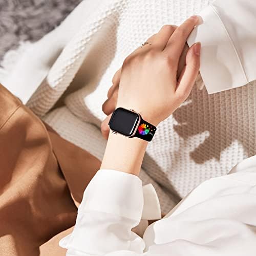 Fashion Sport Watch Band Compatível com Apple Watch 38mm 40mm 41mm 42mm 44mm 45mm Para homens, Strapas de relógio de silicone macio substituível ajustável para a série Iwatch se 8 7 6 5 4 2 1 1 1