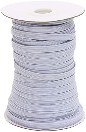 Shapenty 1/4inch/6mm Bandas elásticas e elásticas de cinta esticada Cordas de cordas esticadas para costurar Projetos de artesanato de roupas de tricô, 50 metros