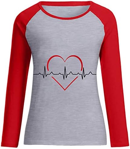 Camisas do Dia dos Namorados para mulheres 2023 Moda Love Heart Graphic Tees