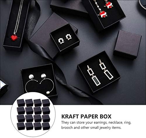 Besportble 96pcs Black Kraft Caixa de jóias de papelão Kraft Colar Bracelet Jewelry Box para exibição