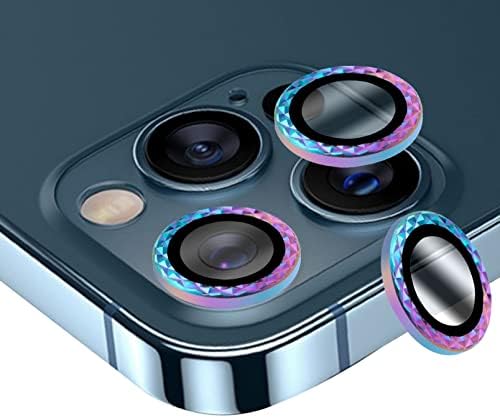 Benkyo Bling Camera Lente Protetor Bling Filme de proteção de vidro temperado para mulheres, 2-Pack adequado para iPhone 13 Pro/13 Pro Max Lens Protector 2023 ， Multi-Colorde