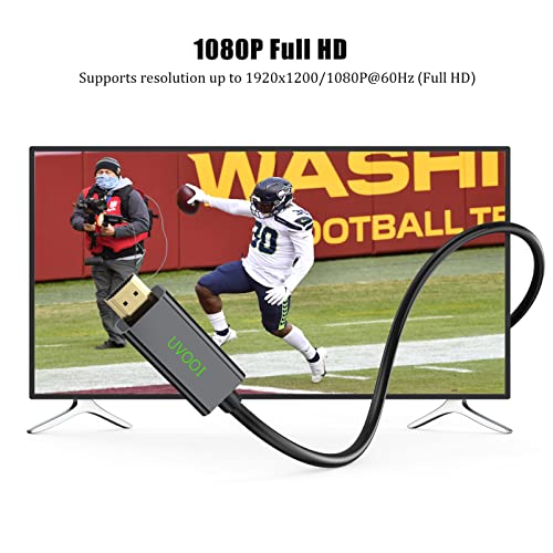 UVOOI DisplayPort para HDMI HDTV CABO 10FT - 2 PACK, PLAÇA DO VÍDEO DE ADAPTOR DE CAVO HDMI VÍDEO E ÁUDIO