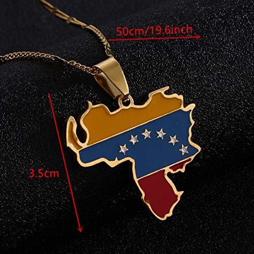 Yidan Aço inoxidável Venezuela Map Flag de colar de pendente de ouro jóias venezuelanas