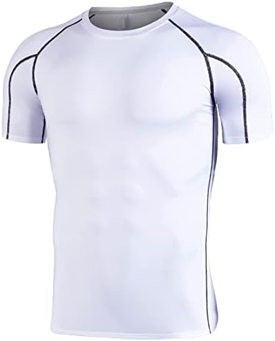 T-shirt de camiseta de camiseta masculina Ymosrh Menas de ginástica redonda Treinamento de fitness de treinamento ao ar livre camisetas de roupas casuais