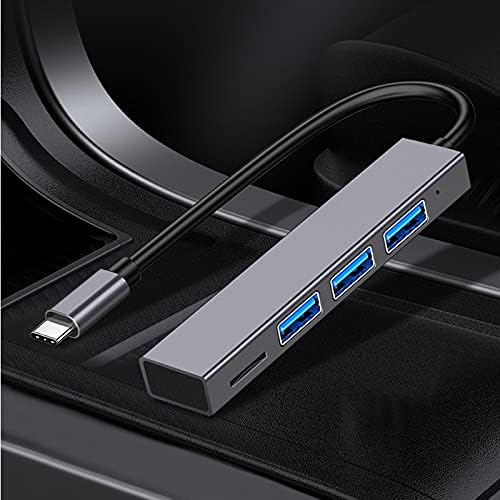 Jahh USB Hub Converter Dual USB Interface Car U disco Ouvindo músicas Adaptador carro Coloque o celular Charging Data Line Connection