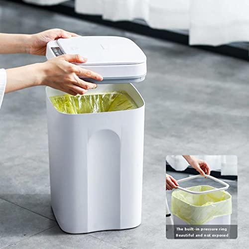 Lata de lixo para o ar livre, lixo inteligente de 12/14/16l pode sensor automático de lixo de lixo de lixo de lixo elétrico para banheiro de cozinha lixo de banheiro