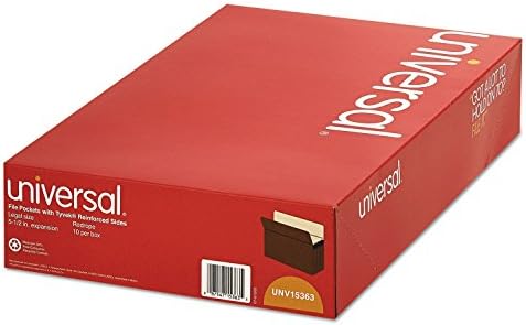 Universal 15363 5 1/4 de polegada Bolsos de arquivo de expansão, reta, legal, redrope/manila, 10/caixa