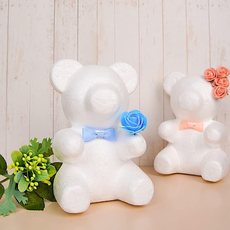 Balsa círculo 2 brancos de isopor de 7 polegadas Urso 3D Modelo de animal Diy Decoração - Partido de aniversário Centrofieces Supplies de chá de bebê