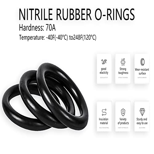 Othmro 10pcs Nitrile Rings Rings, Fio de 5 mm DIA 85mm Métrica de vedação métrica NBR arruelas de borracha para vedação de óleo ou ar, encanamento profissional, reparo de carro, conexões de ar ou gás preto preto